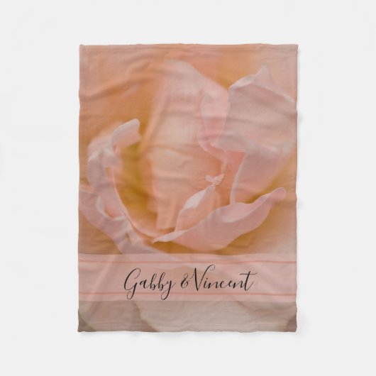Couverture Polaire Rose rose pâle Rose rose Mariage Keepsaké (Devant)