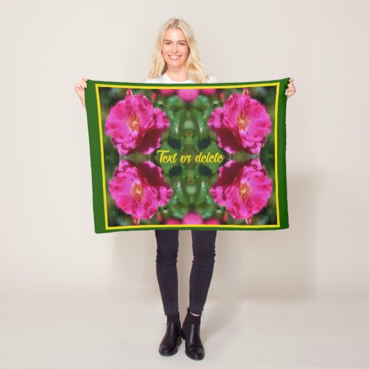 Couverture Polaire Rose rose peinture Abstraite Fleur personnalisée (En situation)