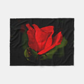 Couverture Polaire Rose rouge - Passion noire (Devant (Horizontal))