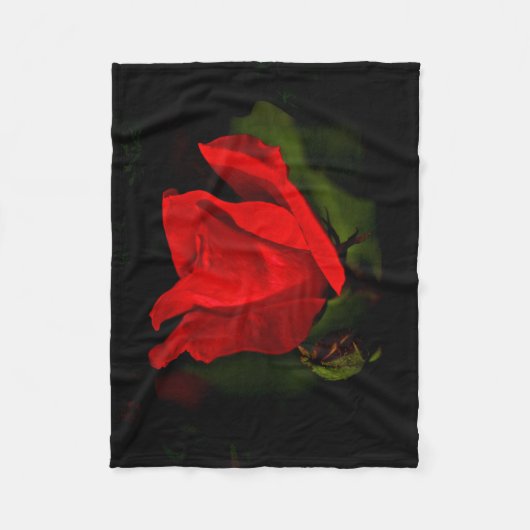 Couverture Polaire Rose rouge - Passion noire (Devant)