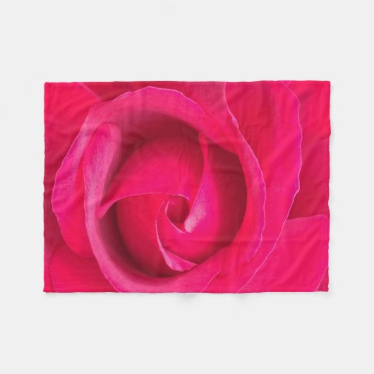 Couverture Polaire Rose rouge romantique (Devant (Horizontal))