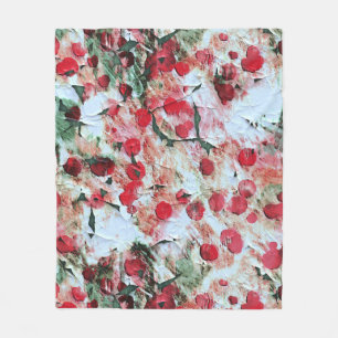 Couverture Polaire Rose Rouge Taches de polka sale Grunge Décompositi