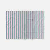 Couverture Polaire Rose sarcelle et rayures grises (Devant (Horizontal))