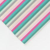 Couverture Polaire Rose sarcelle et rayures grises (Coin)