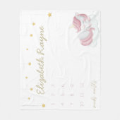 Couverture Polaire Rose Sleeping Unicorn Gold Stars Baby Milestone (Devant)