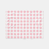 Couverture Polaire Rose sur blanc Grand format Pois horizontaux (Devant (Horizontal))