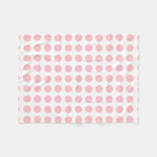 Couverture Polaire Rose sur blanc Grand format Pois horizontaux (Devant (Horizontal))