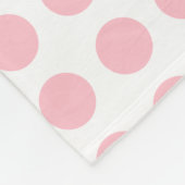 Couverture Polaire Rose sur blanc Grand format Pois horizontaux (Coin)