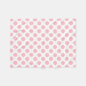 Couverture Polaire Rose sur blanc grand Pois (Devant (Horizontal))