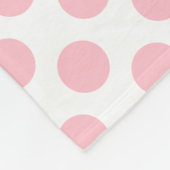 Couverture Polaire Rose sur blanc grand Pois (Coin)
