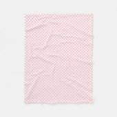 Couverture Polaire Rose sur blanc Pois de petite taille (Devant)