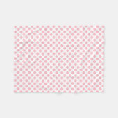 Couverture Polaire Rose sur blanc Pois de taille moyenne (Devant (Horizontal))