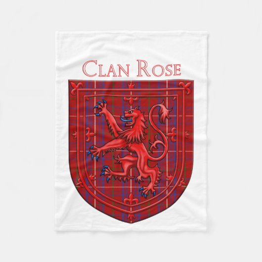 Couverture Polaire Rose Tartan Scottish Plaid Lion Rampant (Devant)