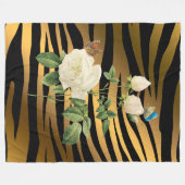 Couverture Polaire Rose Tigar de luxe moderne Black Gold (Devant (Horizontal))