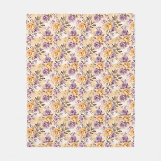 Couverture Polaire Rose transparent en jaune, violet et lavande (Devant)