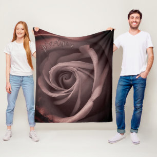 Couverture Polaire Rose Vintage Blush personnalisé