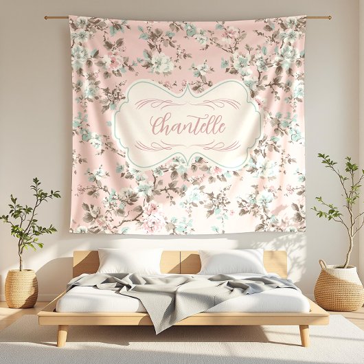 Couverture Polaire Rose Vintage Chantelle Pink