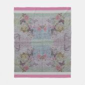 Couverture Polaire Rose Vintage Floral de luxe (Devant)