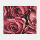 Couverture Polaire Rose vintage romantique (Devant (Horizontal))