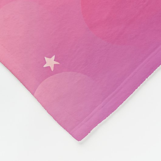 Couverture Polaire Rose violet étoiles Photo personnalisée et nom Cit (Coin)