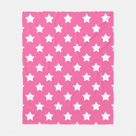 Couverture Polaire Rose White Stars Motif Décor (Devant)