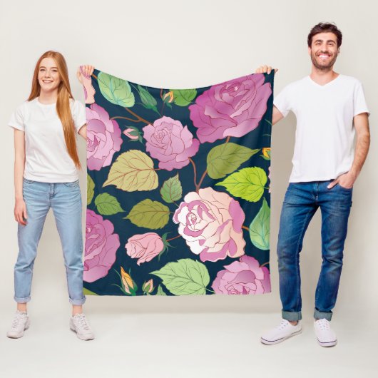 Couverture Polaire Roses 16 (En situation)