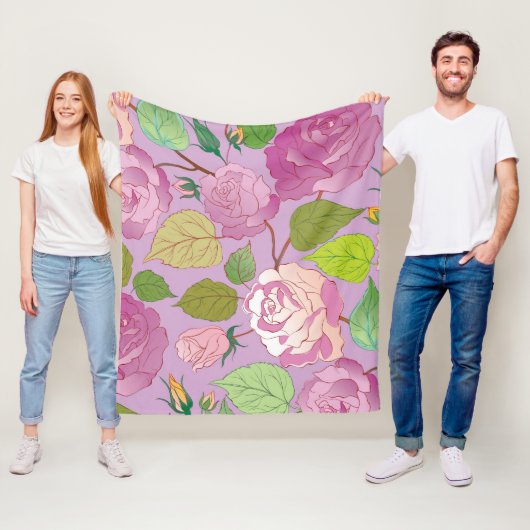 Couverture Polaire Roses 18 (En situation)