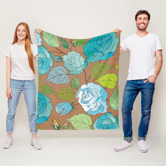 Couverture Polaire Roses 25 (En situation)