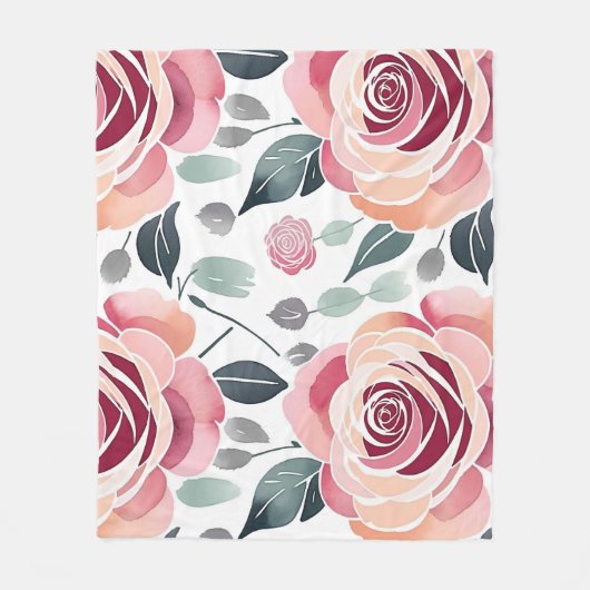 Couverture Polaire Roses Abstraits Dans Des Couleurs Pastel (Devant)