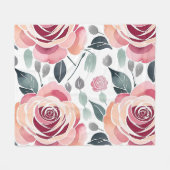 Couverture Polaire Roses Abstraits Dans Des Couleurs Pastel (Devant (Horizontal))