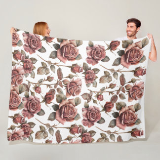 Couverture Polaire Roses anciennes