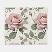 Couverture Polaire Roses anglaises classiques dans des teintes douces (Devant (Horizontal))
