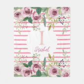 Couverture Polaire Roses aquarelle (Devant)