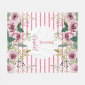 Couverture Polaire Roses aquarelle (Devant (Horizontal))