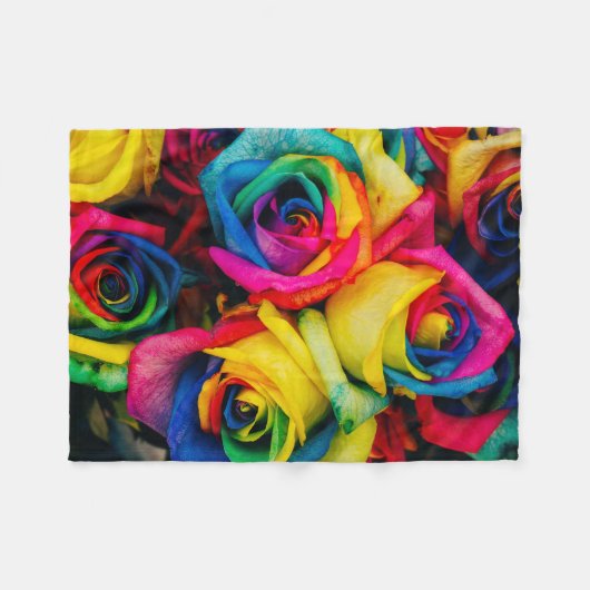 Couverture Polaire Roses Arc-En-Ciel De Couleur Glorieuse (Devant (Horizontal))