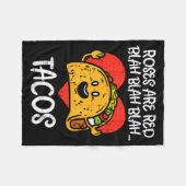 Couverture Polaire Roses Are Red Blah Tacos Funny Valentine Day Food  (Devant (Horizontal))
