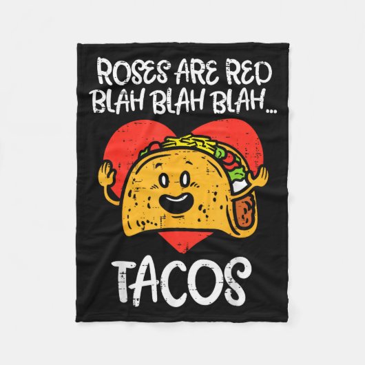 Couverture Polaire Roses Are Red Blah Tacos Funny Valentine Day Food  (Devant)