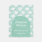 Couverture Polaire Roses blanches avec un Baby shower d'arc Cadeau (Devant)