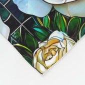 Couverture Polaire Roses blanches fleurs (Coin)