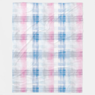 Couverture Polaire Roses Bleus Rayés Chic