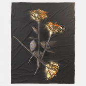 Couverture Polaire Roses Brûlantes – Élégance Dorée (Devant)