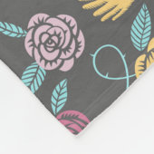 Couverture Polaire Roses, Coeurs et Motifs des mains (Coin)