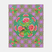 Couverture Polaire Roses d'aquarelle rose (Devant)