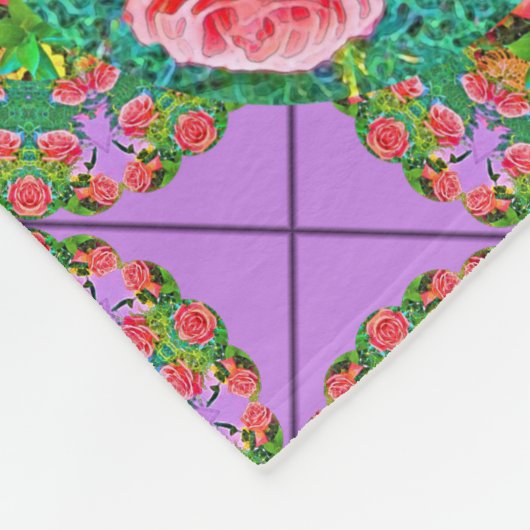 Couverture Polaire Roses d'aquarelle rose (Coin)