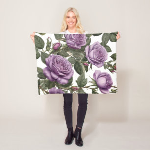 Couverture Polaire Roses de Rose pourpre,