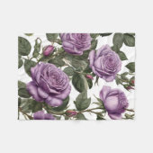 Couverture Polaire Roses de Rose pourpre, (Devant (Horizontal))