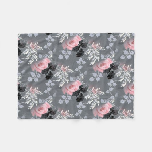 Couverture Polaire Roses doucement roses (Devant (Horizontal))