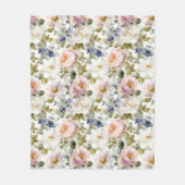 Couverture Polaire Roses et fleurs peintres (Devant)