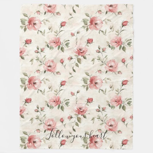 Couverture Polaire Roses Fleurs Roses (Devant)