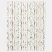 Couverture Polaire Roses Fleurs Rouges Rayures (Devant)